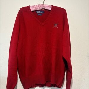 Vintage Polo by Ralph Lauren Red Preppy pullover  Lambs wool